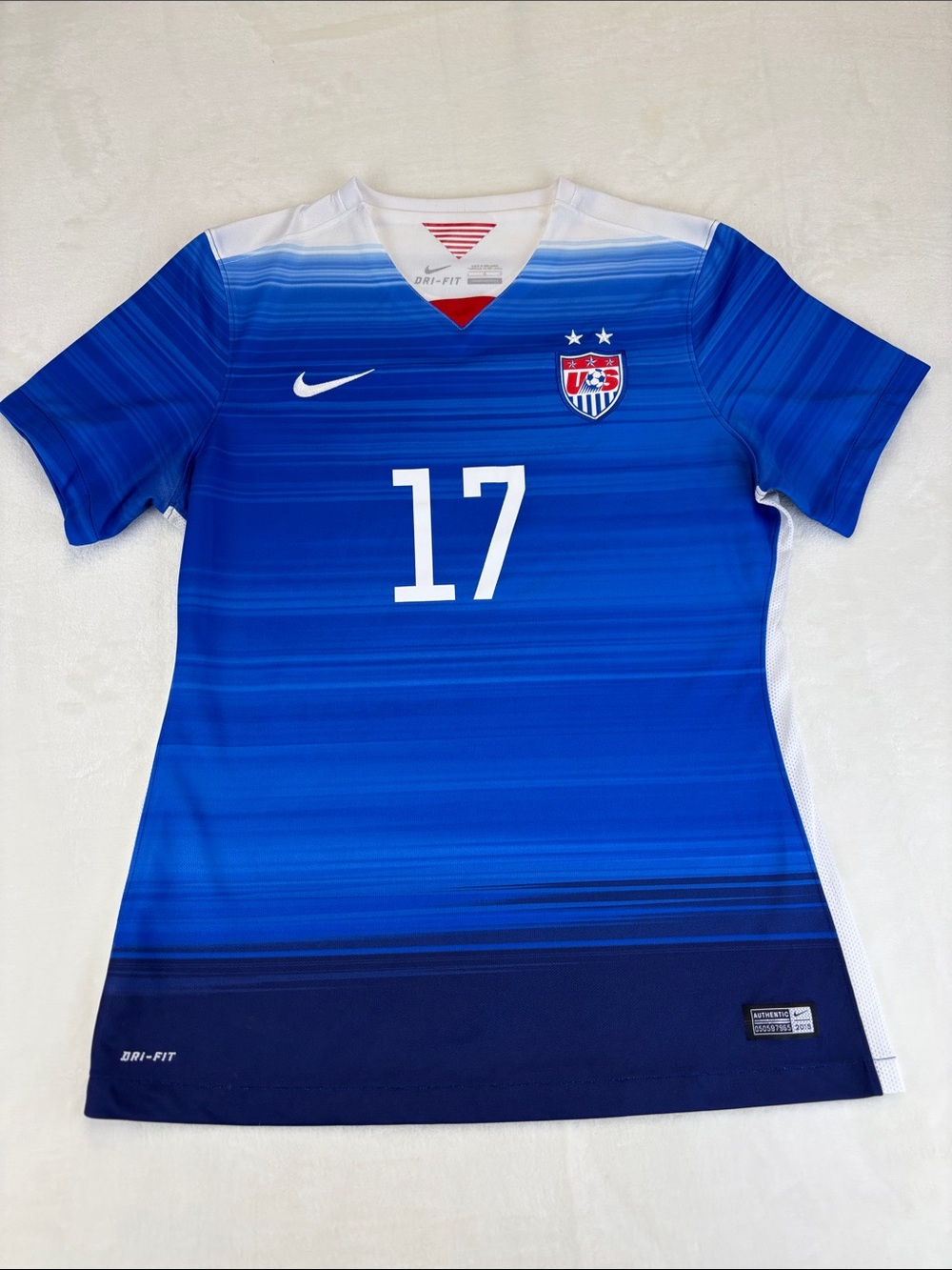 NIKE USWNT Soccer Authentic Tobin Heath 17 Away 2015 Jersey Size Large